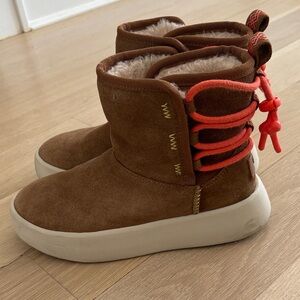 UGG Brown Women Boots with Orange Laces